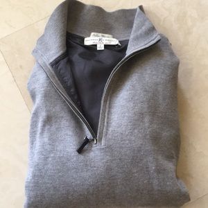 Mans grey 8”zip front sweater